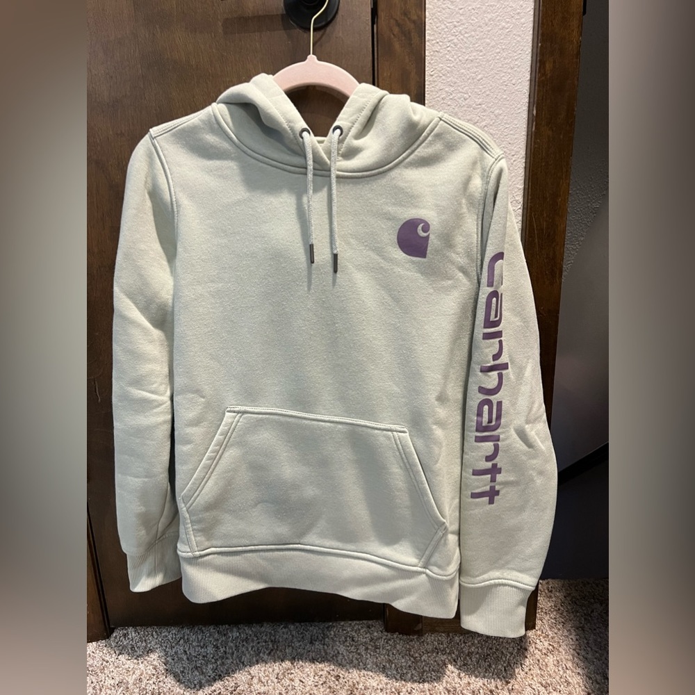 WOMEN'S RELAXED FIT MIDWEIGHT LOGO SLEEVE GRAPHIC HOODIE   Size S (4/6)